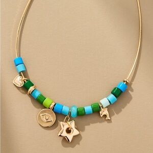 NEW $54 Anthropologie Multicolor Beaded Necklace with Charms